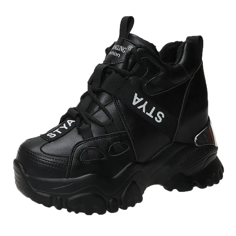 

2020 White Casual Chunky Sneakers Women Shoes Autumn Fashion Lace-up Women Platform Sneakers Increasing Vulcanized Shoe Sports