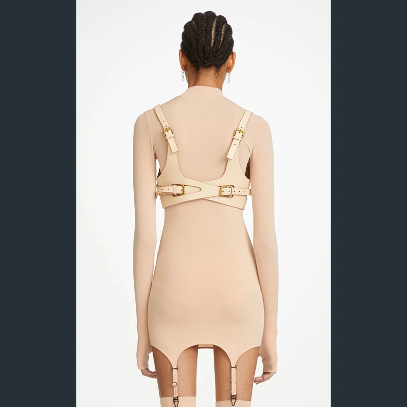 

Summer Clothes For Women Dress Vintage 2021 Plus Size Beach And Tunics Pure Color Long Sleeve Sexy Strap Backpack Solid