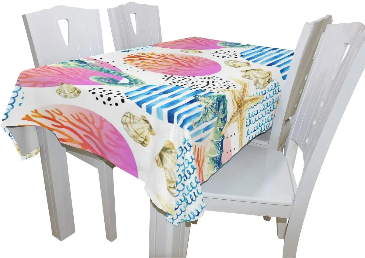 Океан морской конек Морская звезда узор оболочки прямоугольник скатерть