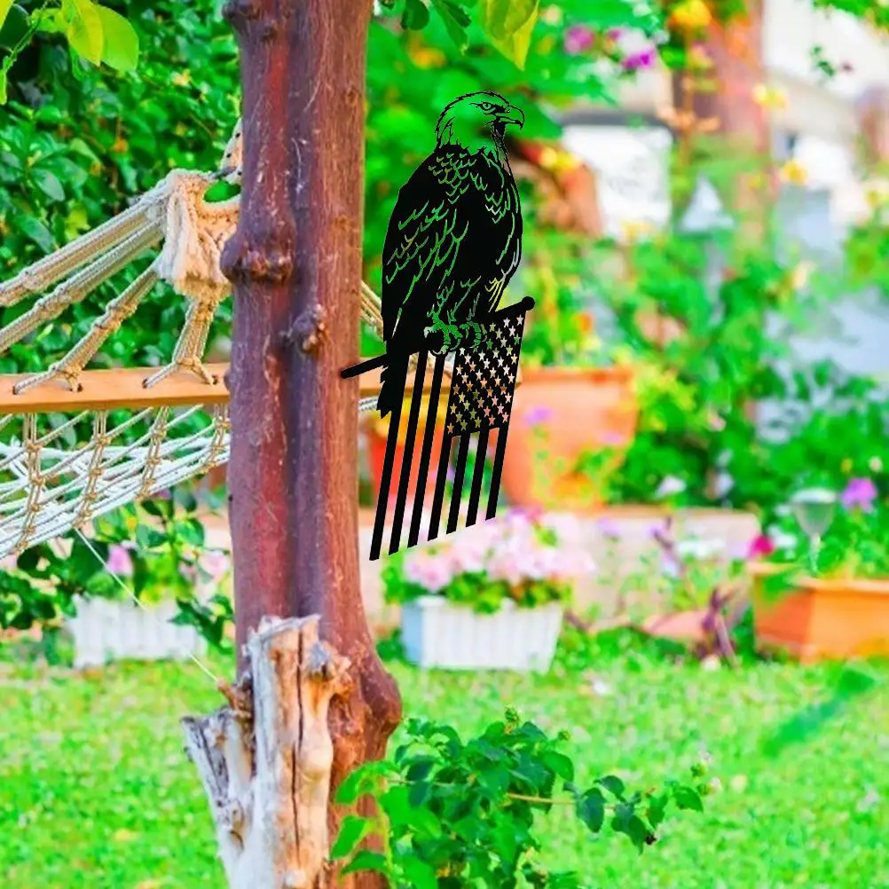 

Metal Garden Art Eagle Outdoor Garden Backyard Branch Metal Decorative Stakes Animal Decoration Gift Gorgeous Garden Accessory