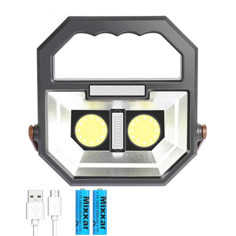 With Battery ZK20 светодиодный портативный фонарь, поисковый светильник, лампа для кемпинга, рабочий светильник, светильник для палатки, ручной флэш-светильник, USB перезаряжаемая подставка для ремонта автомобиля - Мощность в ваттах: With Battery