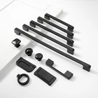 Однотонная современная простая мебельная фурнитура, аксессуары, ручка для ящика, шкафа, дверной шкаф, американский черный шкаф, ручки с одним отверстием