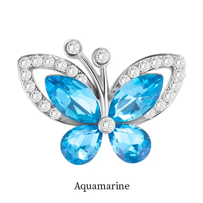 Aquamarine Бабочка в форме кнопки кристалл комбинированная металлическая основа Стразы Стильный Кристалл Стеклянные заостренный кончик для шитья одежды ткань Garmen - Цвет: Aquamarine