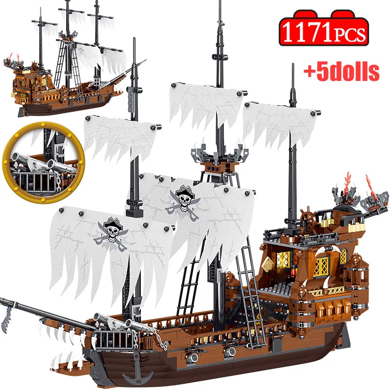 1171 шт Пираты Карибского моря корабль Ровер модель строительные блоки фильмы
