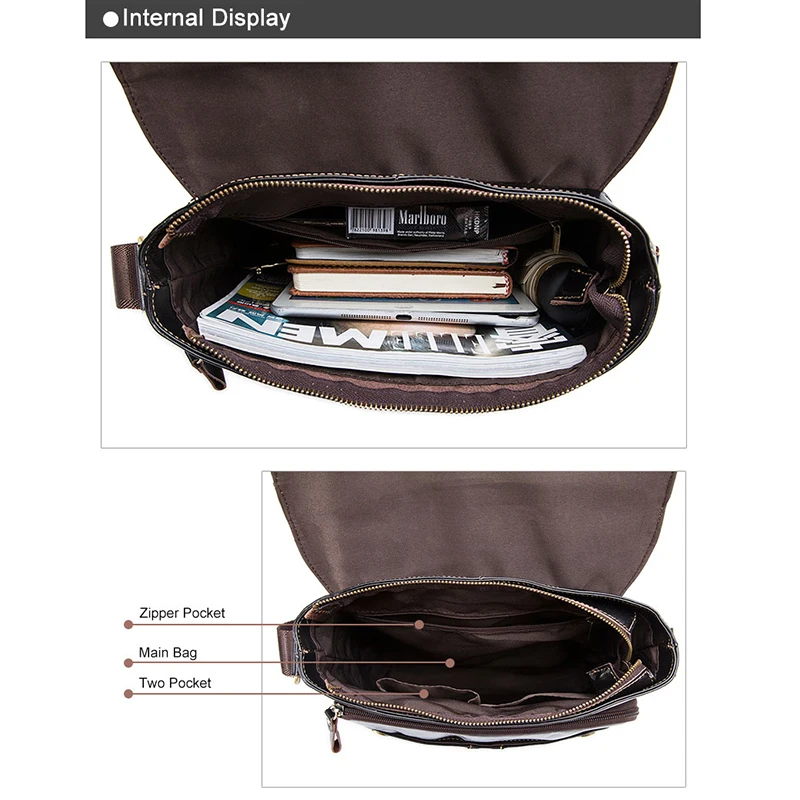 Сумка мессенджер MVA мужская с верхней ручкой саквояж на плечо из натуральной кожи