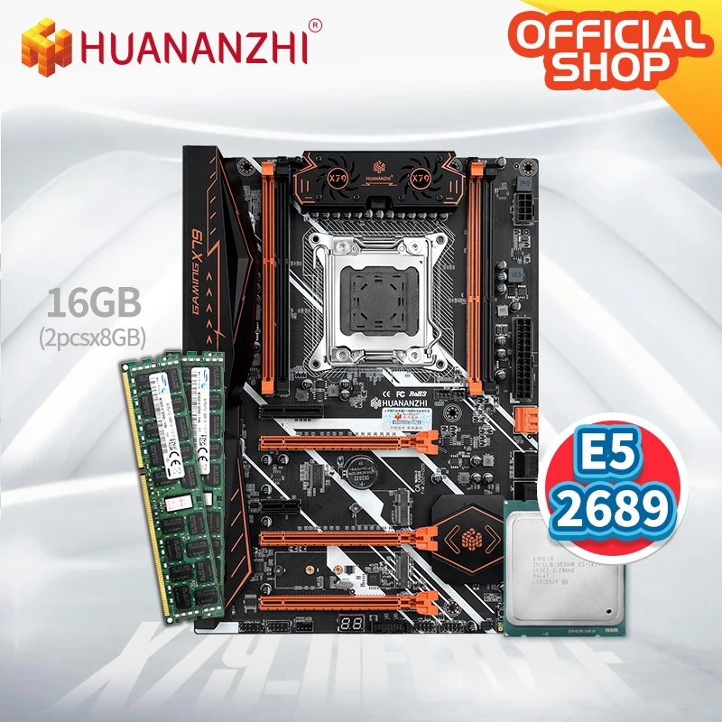 Verkaufen HUANANZHI X79 DELUXE V 7,1 Motherboard Mit Intel XEON E5 2689 Mit 2*8G DDR3 RECC Speicher Combo Kit Set USB 3,0 SATA3 PCI-E NVME