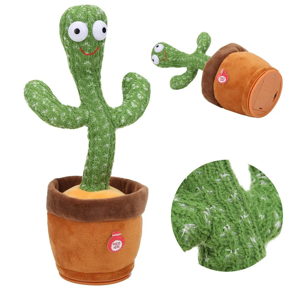 

Dancing Cactus Toys Speak Electronic Plush Toys Twisting Singing Dancer Talking Novelty Funny Music Luminescent Gifts Bluetooth