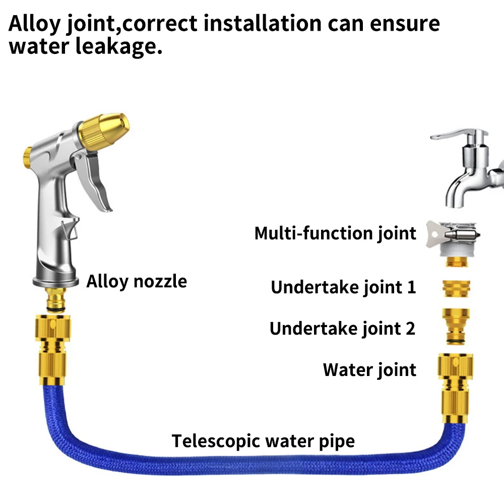 

Expandable Magic Hose Pipe High-Pressure Car Wash Hose Adjustable Spray Flexible Home Garden Watering Hose Cleaning Water Gun