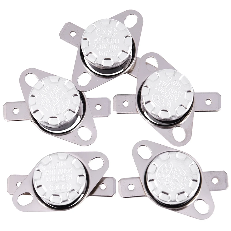 5 x KSD301 терморегулятор 250V 10A 140 градусов Цельсия N.C.|Выключатели| |