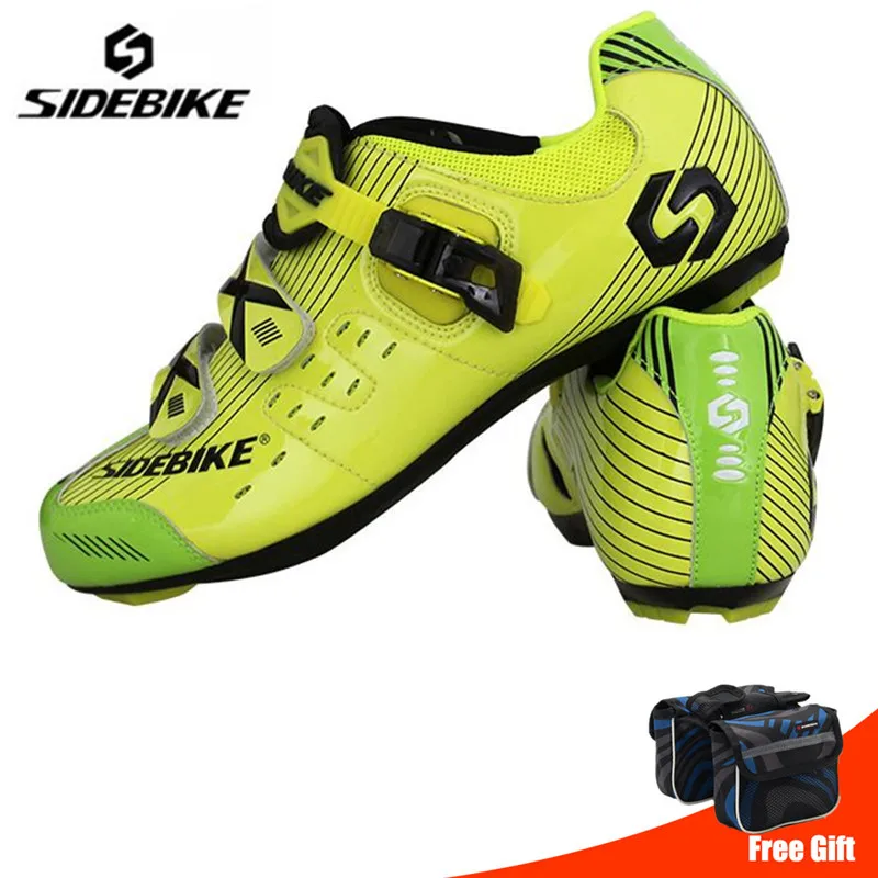 add bag SIDEBIKE/Мужская обувь для велоспорта; комплект с педалью; sapatilha ciclismo; обувь для гоночного велосипеда; самоблокирующиеся велосипедные кроссовки; спортивная профессиональная обувь - Цвет: add bag