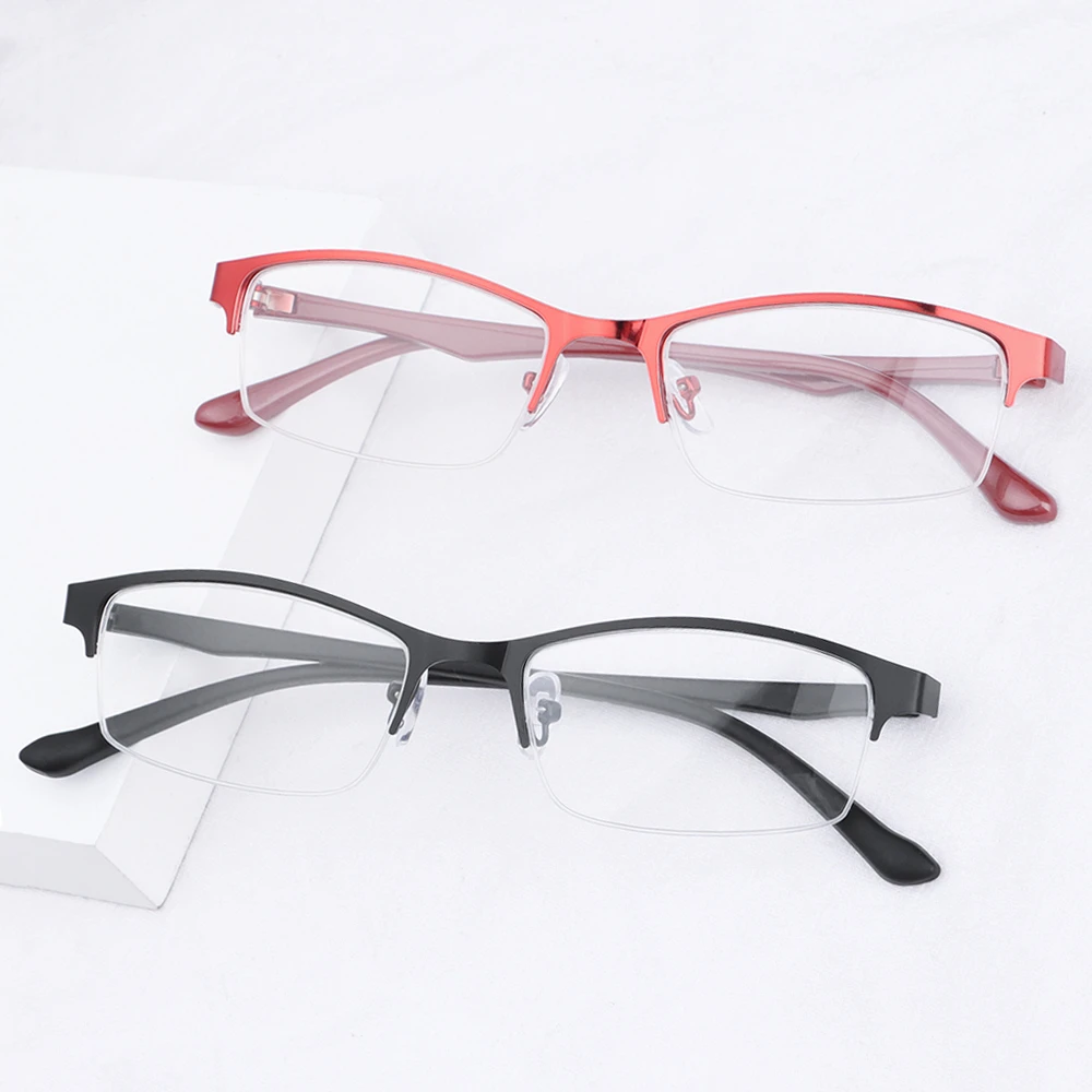 Очки женские при близорукости металлическая полуоправа оптические Рецептурные