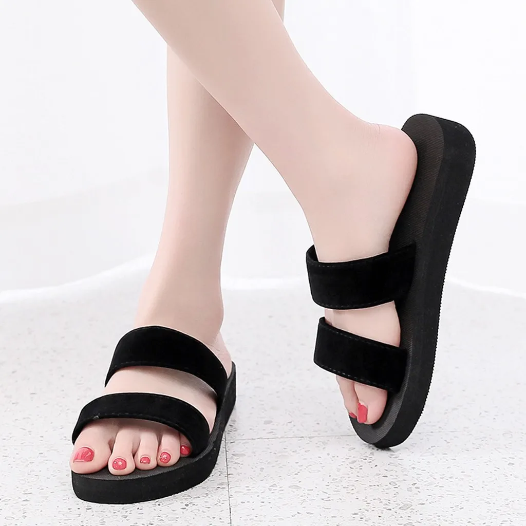 

Women Flowers Beach Breathable Shoes Sandals Home Slipper Flip-Flops Flat Shoes Black Simple Flat Beach Slippers босоножки