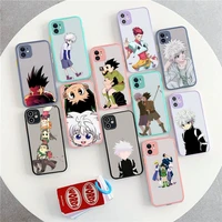 fhnblj anime hunter x hunter phone case for iphone x xr xs 7 8 plus 11 12 13 pro max 13mini translucent matte shockproof case