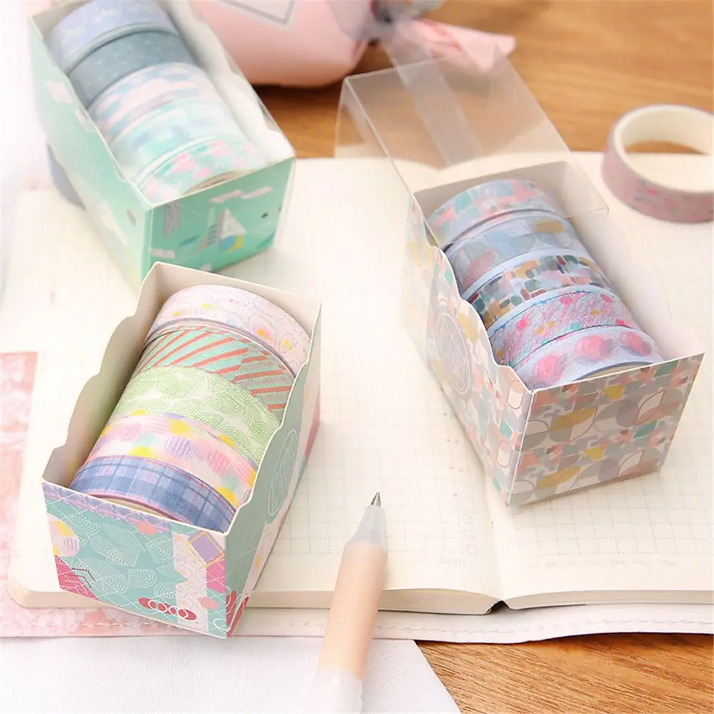 5 шт. милый сетчатый тонкий цветной набор декоративного скотча Васи Kawaii Канцелярские самоклеющиеся