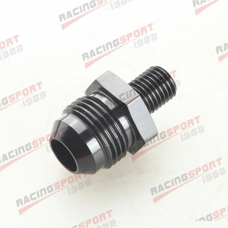 8AN Male Flare к M10x1.25 (мм) метрический прямой фитинг адаптер Черный | Автомобили и