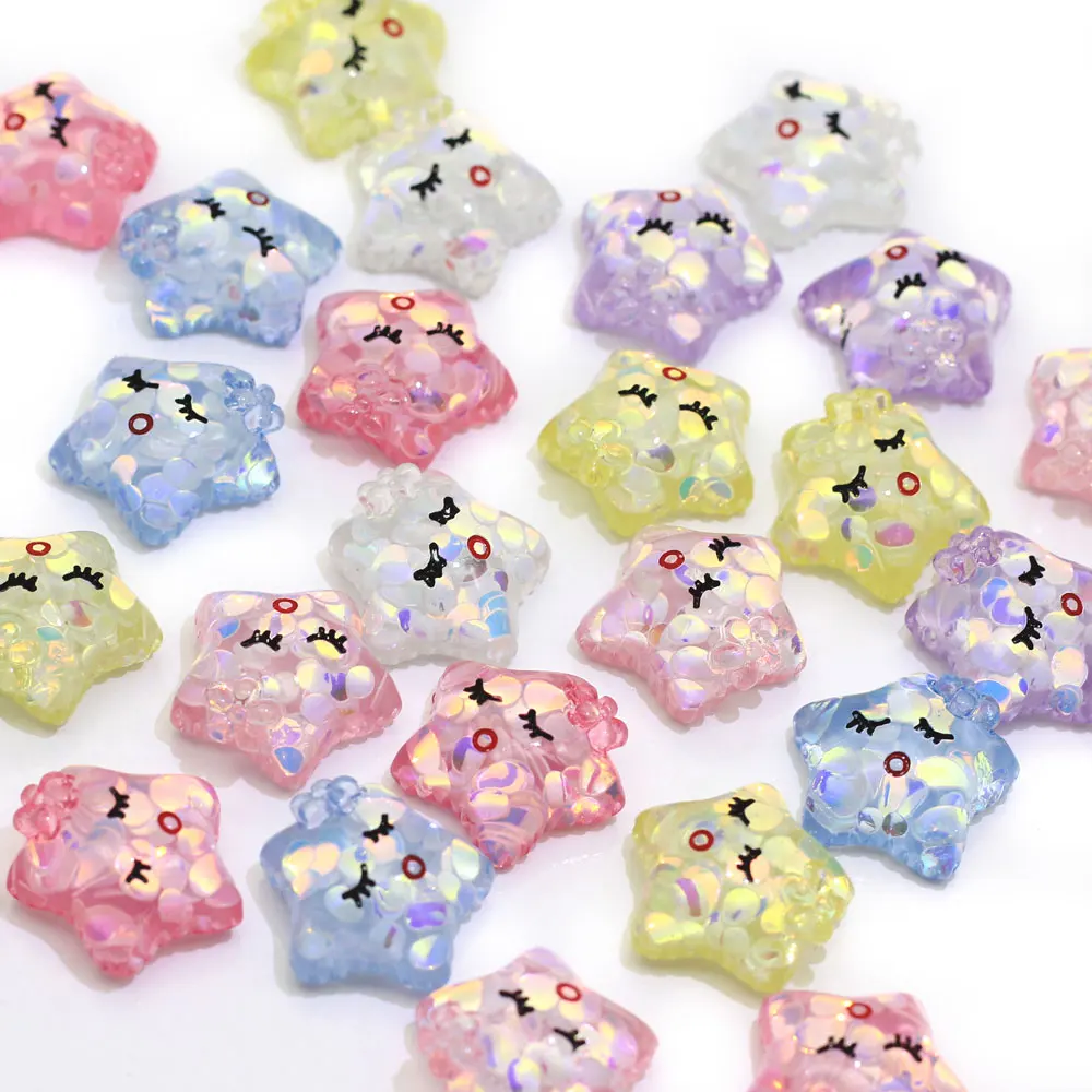 100/50 шт. уход за кожей лица блестки пятиконечная звезда с плоской задней частью