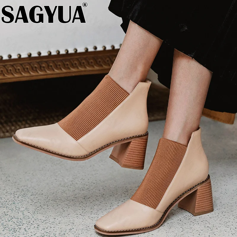 

Повседневные теплые ботинки на платформе, женские ботинки на массивном каблуке, зимние ботинки челси с квадратным носком, новинка 2022, модны...