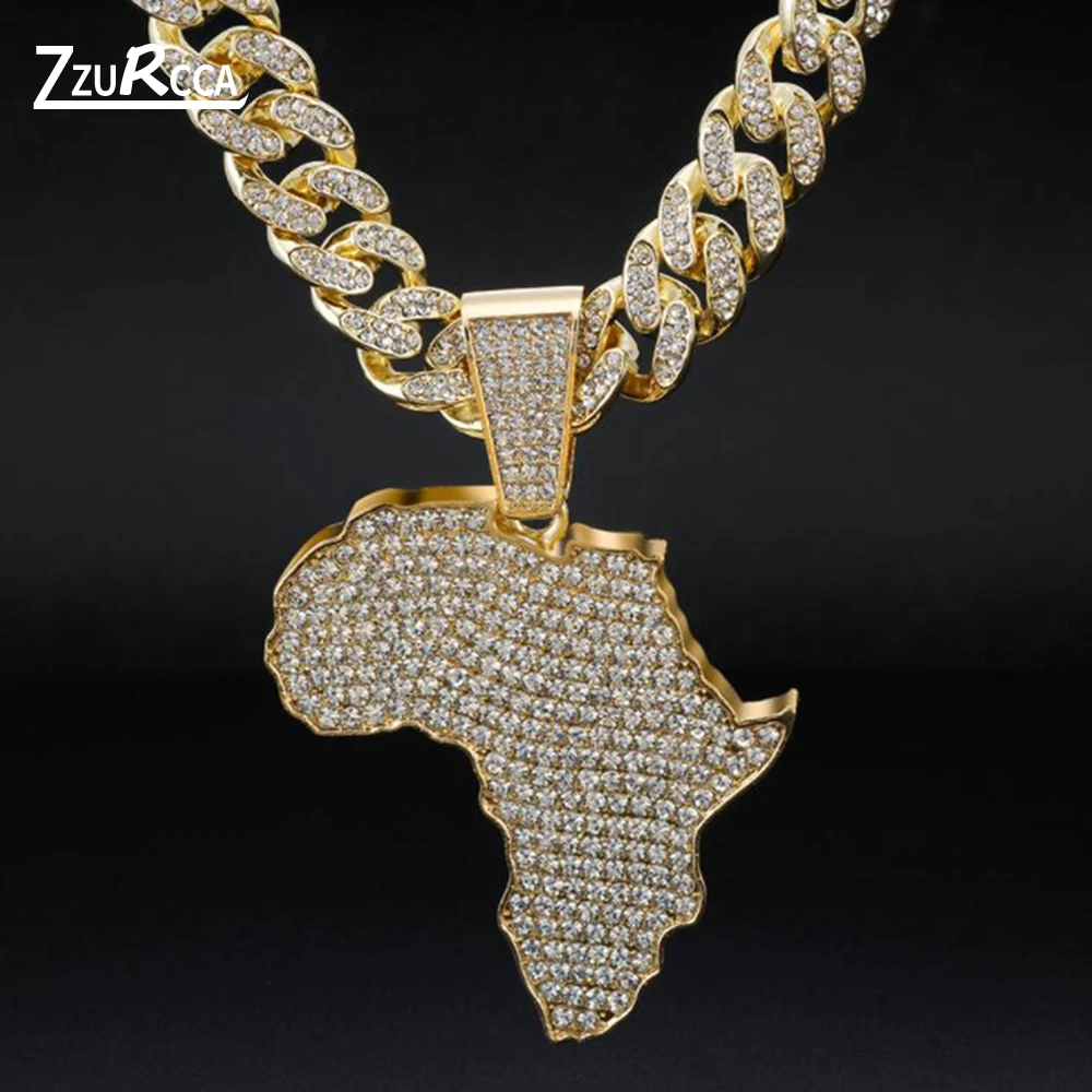Подвеска в виде большой африканской карты ожерелье панк-рок стиле хип-хоп