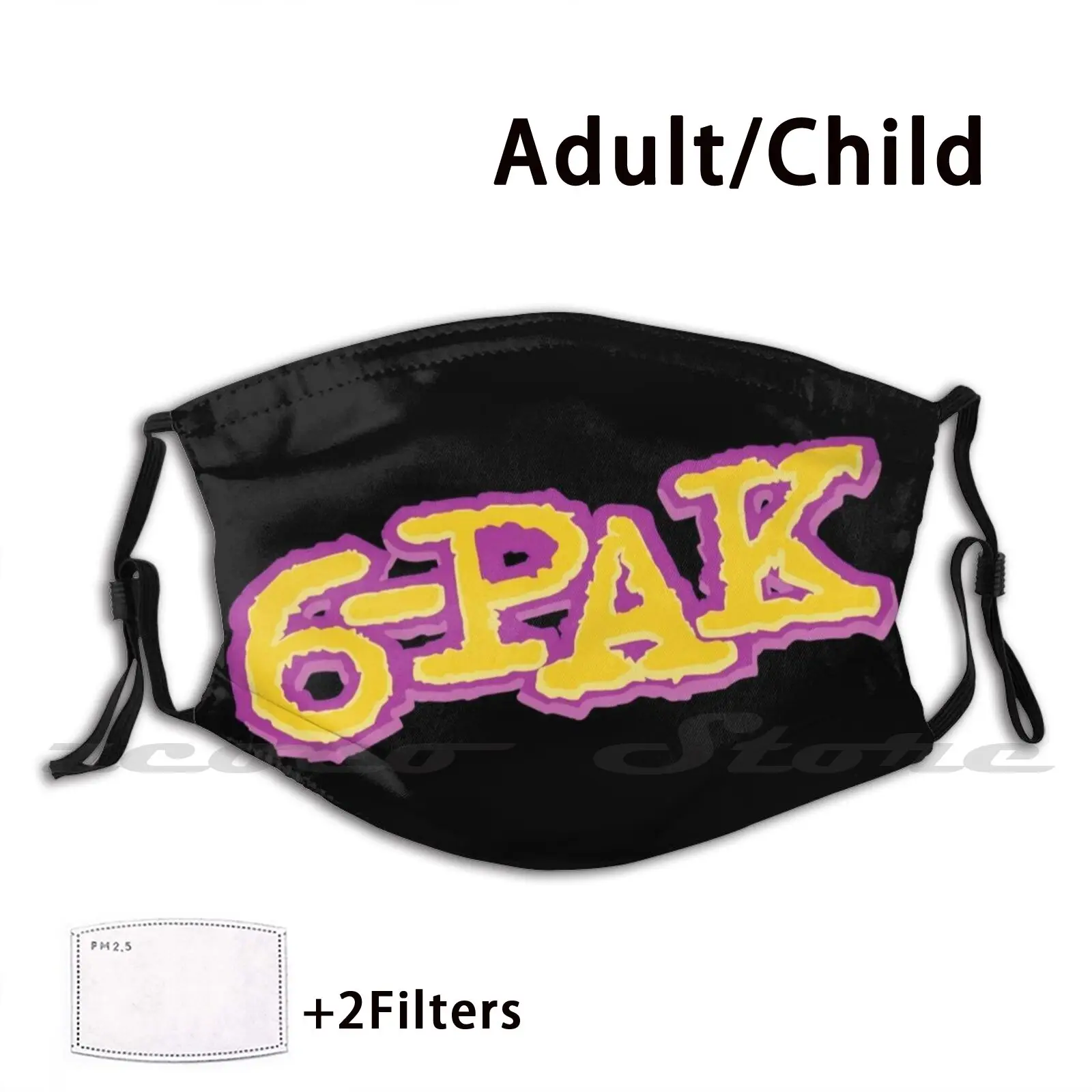 

Салфетка для маски 6 pak, моющаяся фототкань, модель Pm2.5 для взрослых и детей, логотип 6 pak Genesis, ретро