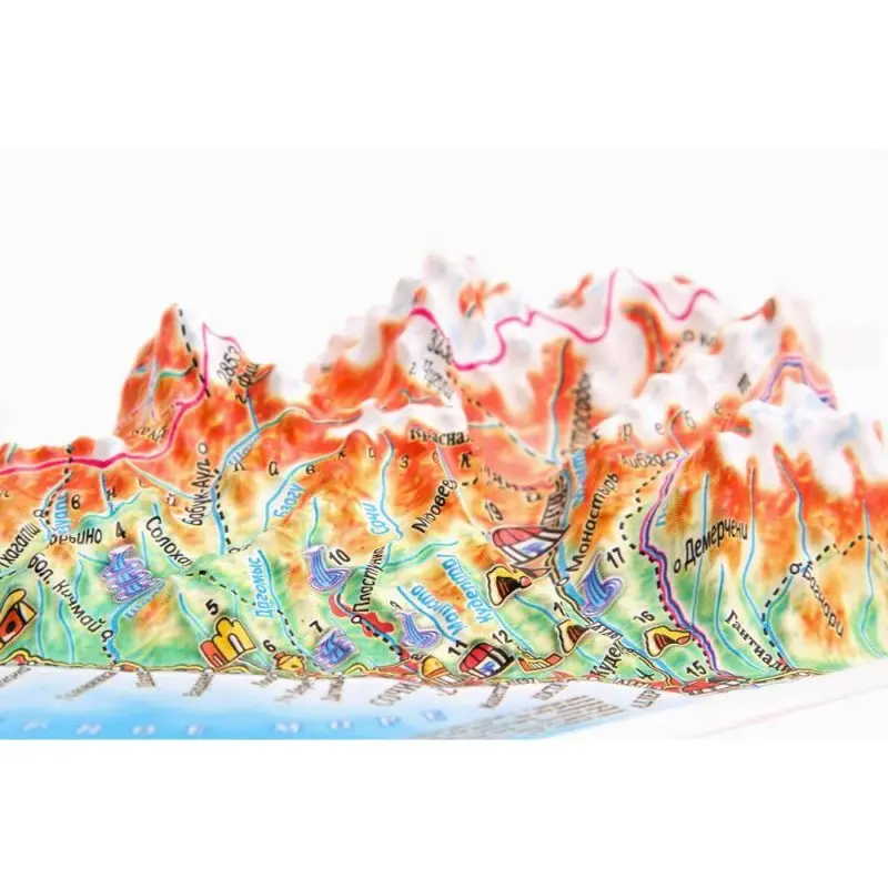 3D Карта Город СОЧИ 3Д Высокообъёмная панорама Рельефная Магнит На холодильник