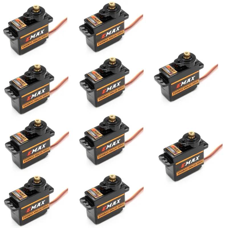 10 шт. EMAX ES08MAII 12g Мини-Аналоговый сервопривод для радиоуправляемого автомобиля, лодки, вертолета, самолета, радиоуправляемого робота, запасные части