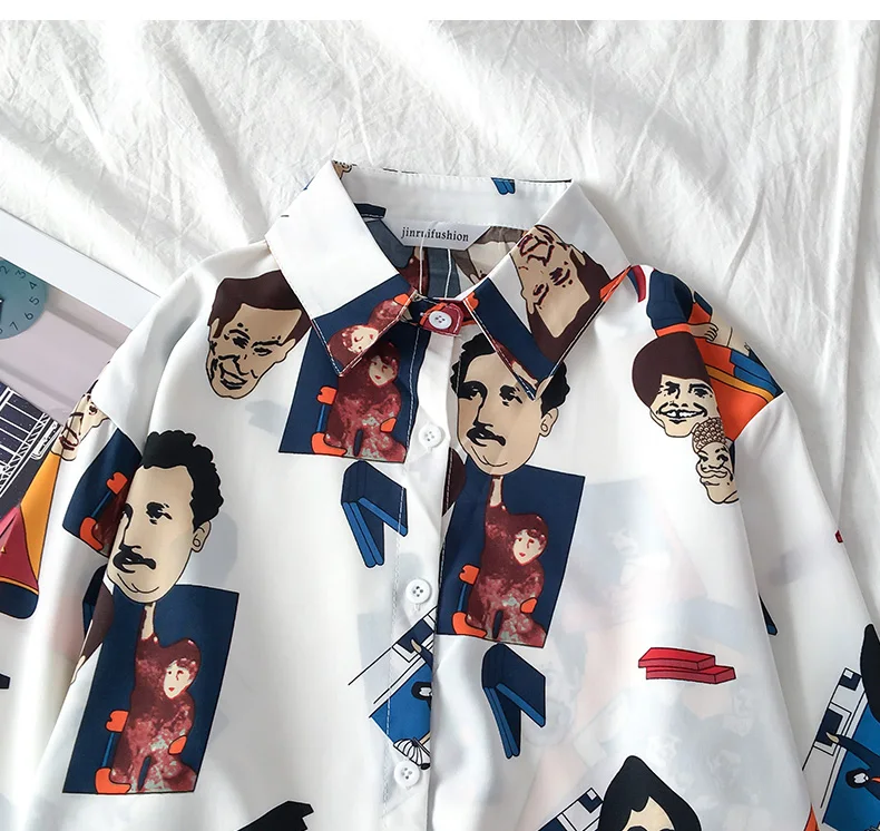 EBAIHUI Harajuku рубашка Blusas женский с длинным рукавом Женская блузка Сезон весна-осень