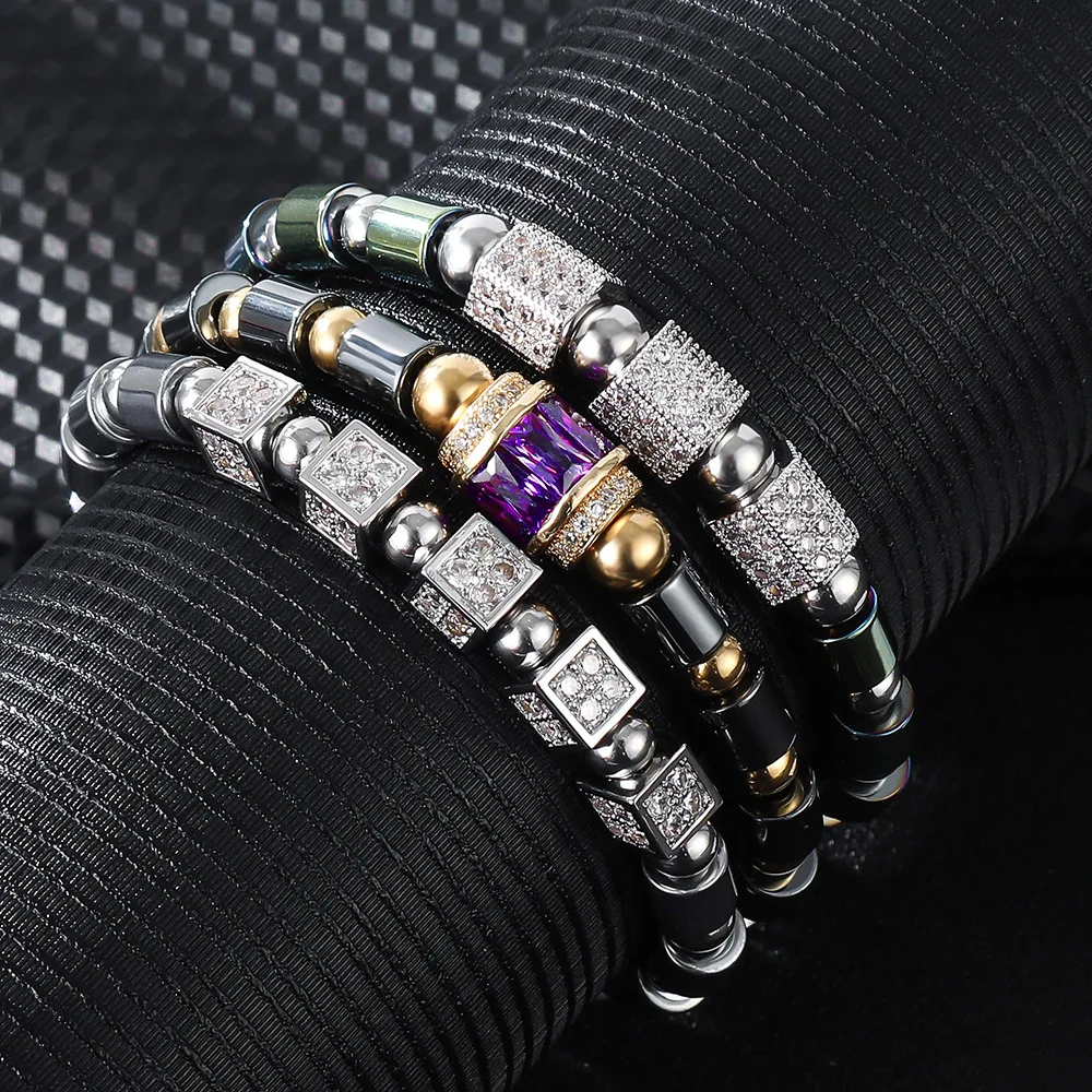 Женский браслет в стиле хип хоп с фианитами для похудения|Браслеты шармами| |