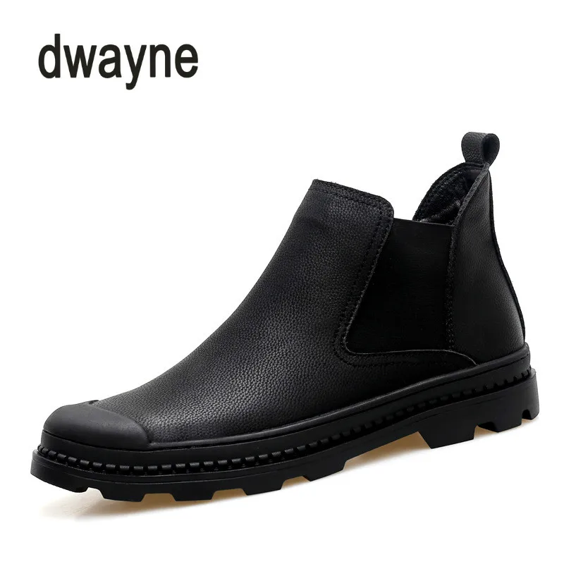 Мужские ботинки челси черные с Плюшевым Мехом размер 38 44 зимняя обувь 2020|Ботинки