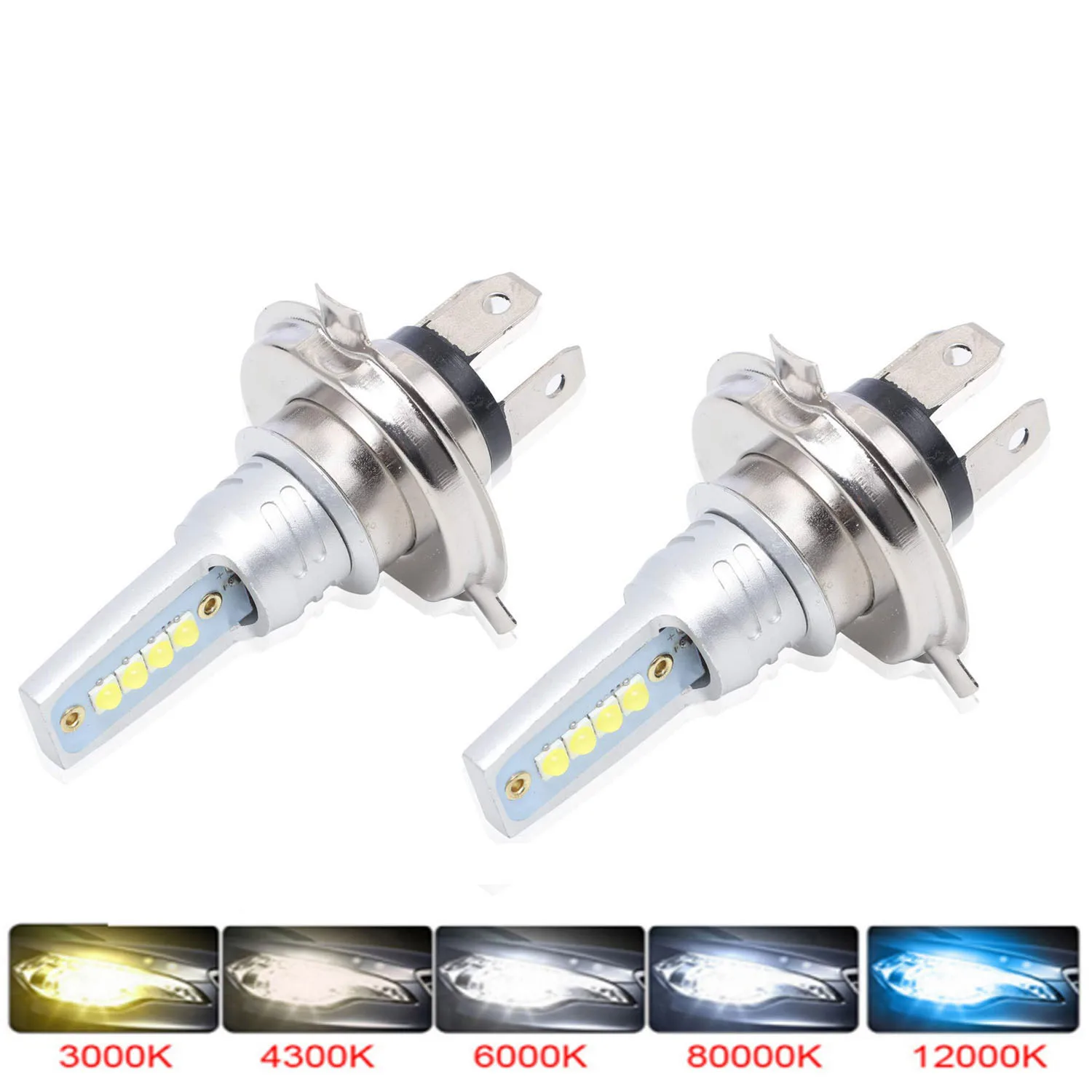 

2Pcs LED H11/H8/H9/H16JP H7 H3 H1 9005/HB3 9006/HB4 Fog Lights H4 Car Headlight 12000LM 4300K 6000K 80W Mini Headlamp Bulbs