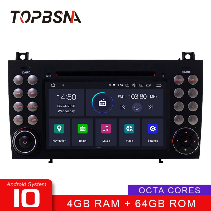 TOPBSNA Android 10 автомобильный dvd плеер для Mercedes Benz SLK R171 W171 SLK200 SLK230 SLK280 WIFI Мультимедиа GPS