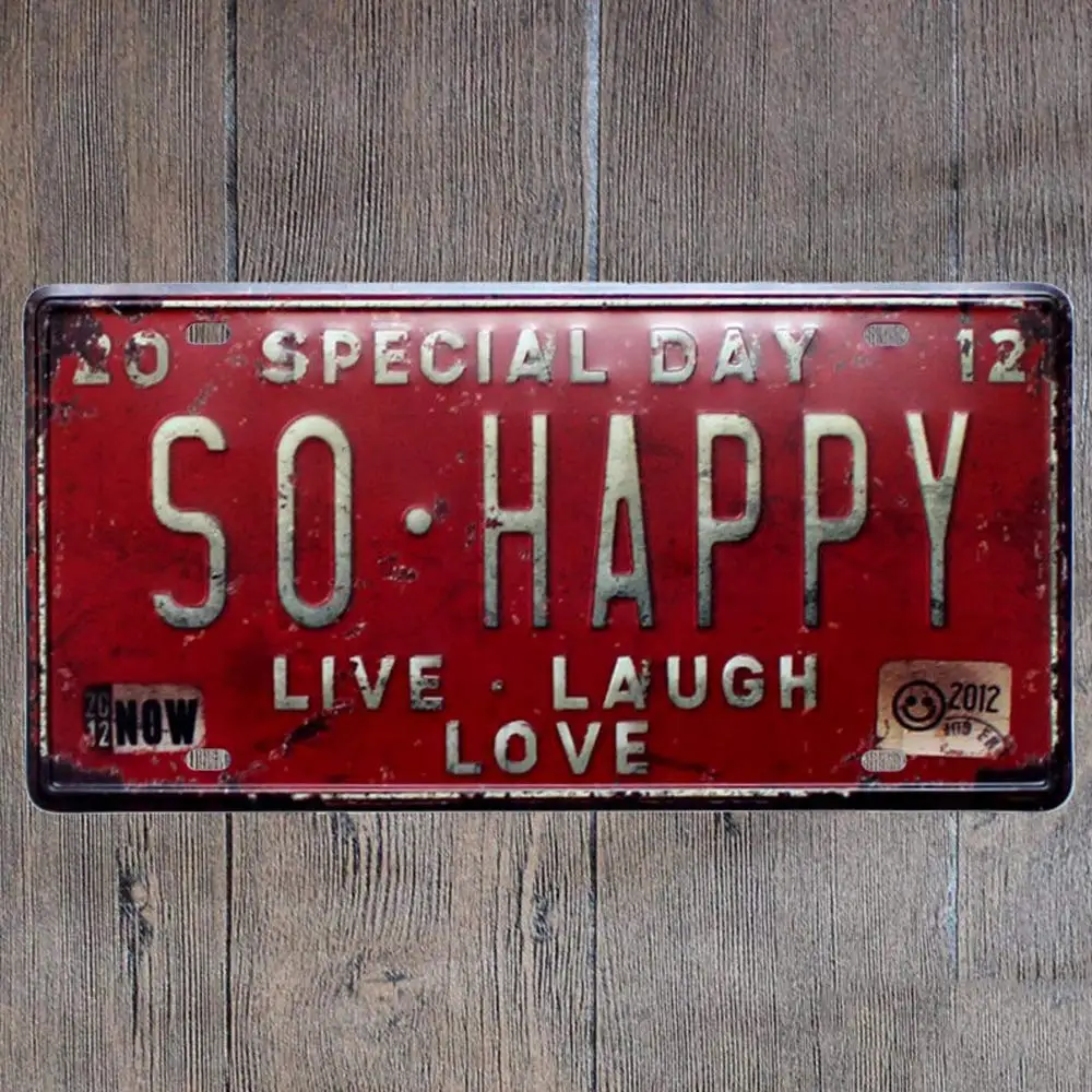 

Retro Design Special Day So Happy Tin Metal Signs Wall Art | Thick Tinplate Print Poster Wall Decoration