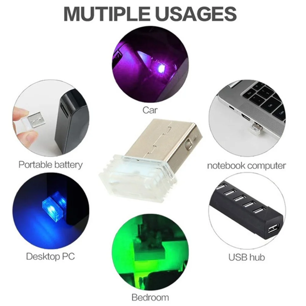 

Mini LED Car Light Auto Interior USB Atmosphere Light Plug And Play Decor Lamp Emergency Lighting for computer Car Accessory
