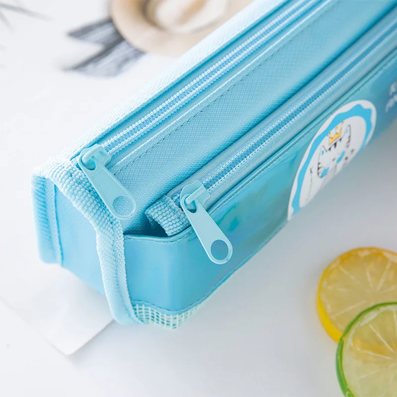 

Printed cute pencil case Cat pencil bag large capacity Double zipper pen case School stationery bag Children pencil box girl bag