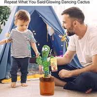 dancing cactus 120 songs electron plush toy soft plush doll babies led lighting voice repeat record plant plush education toy
