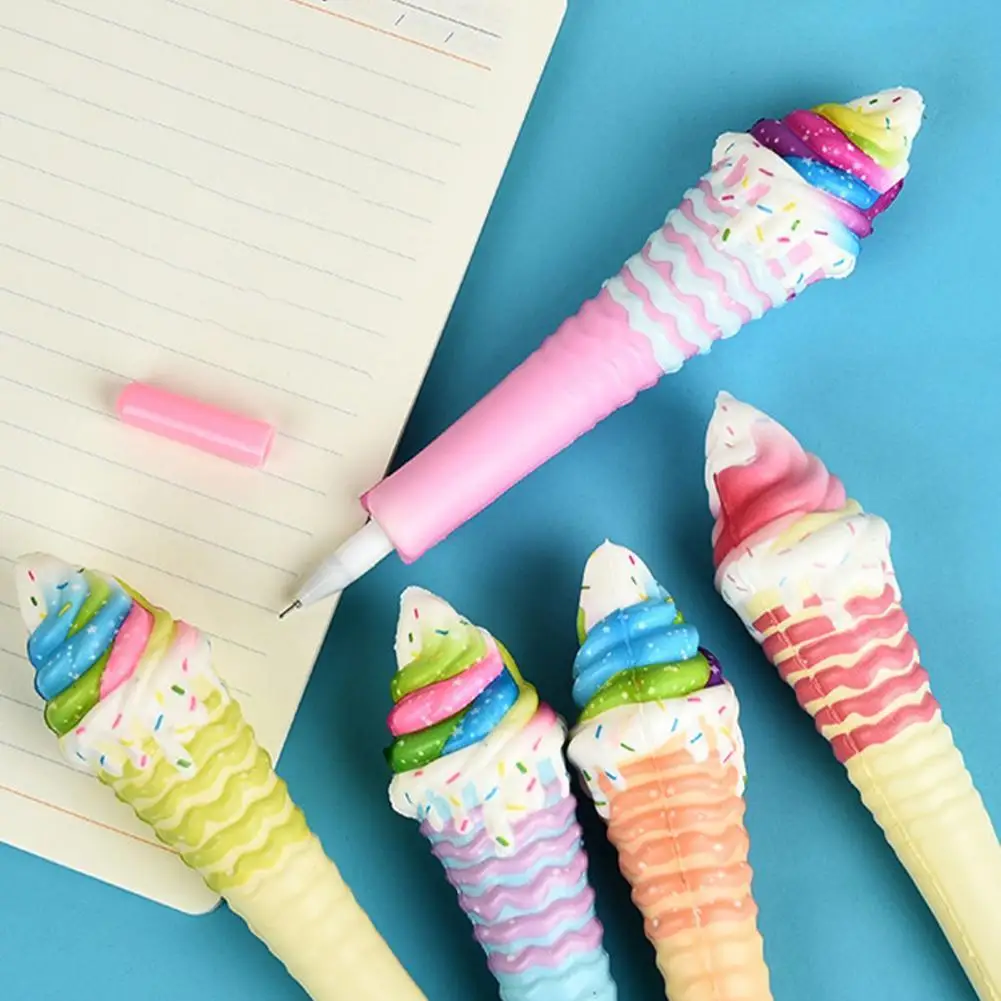 

Портативная ручка в форме мороженого, гелевая ручка из полипропилена, без запаха, для офиса