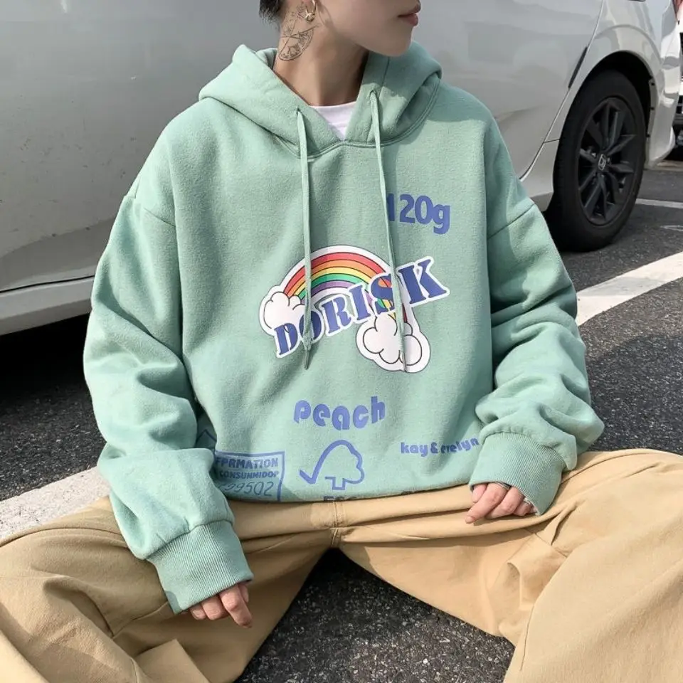 

Hoodies Women Spring and Autumn Sweatshirt Women Korean Style Loose Pullover Fashion Jacket