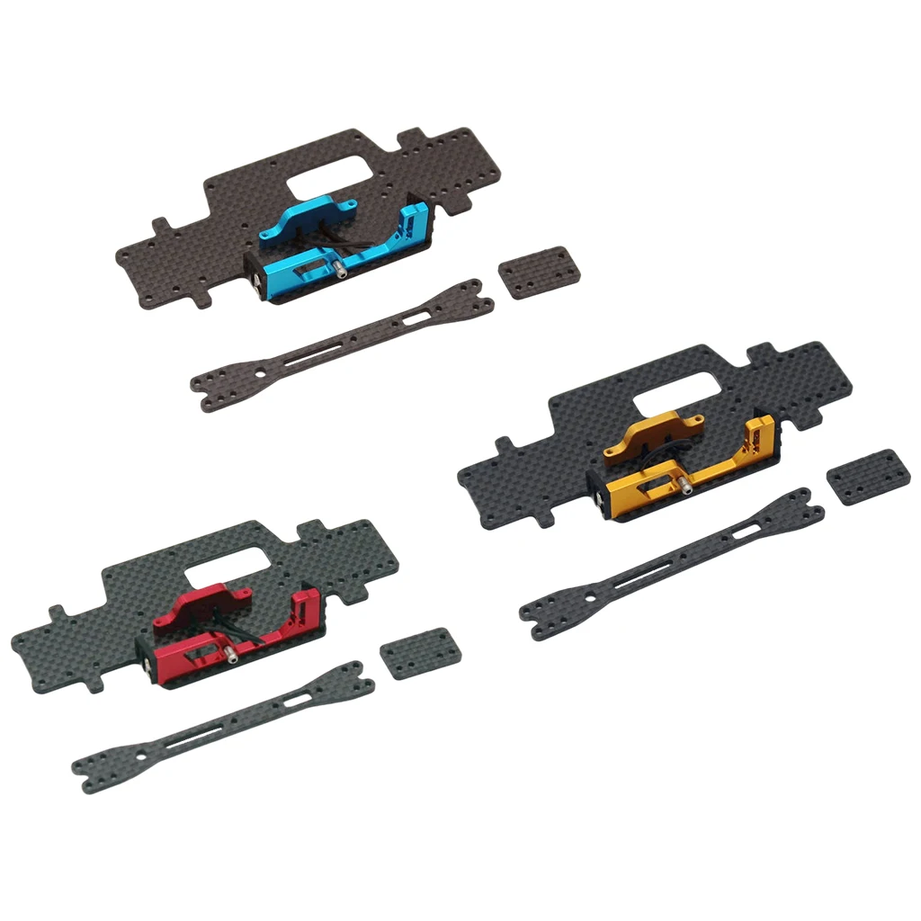 Placa de chasis de fibra de carbono RC con compartimento de bater&iacute;a, piezas de mejora aptas para WLtoys K989 RC, coche de carreras-0