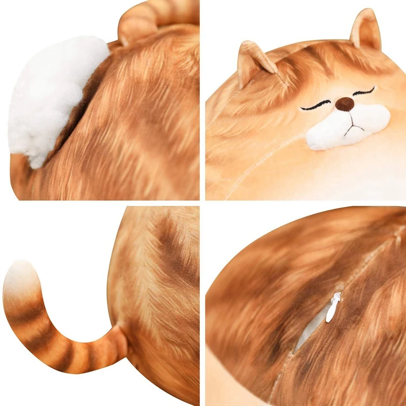 

Plush Toy Cute Chubby Plush Cat Stuffed Animal Calico Cat Plush Pillow for Boys Girls