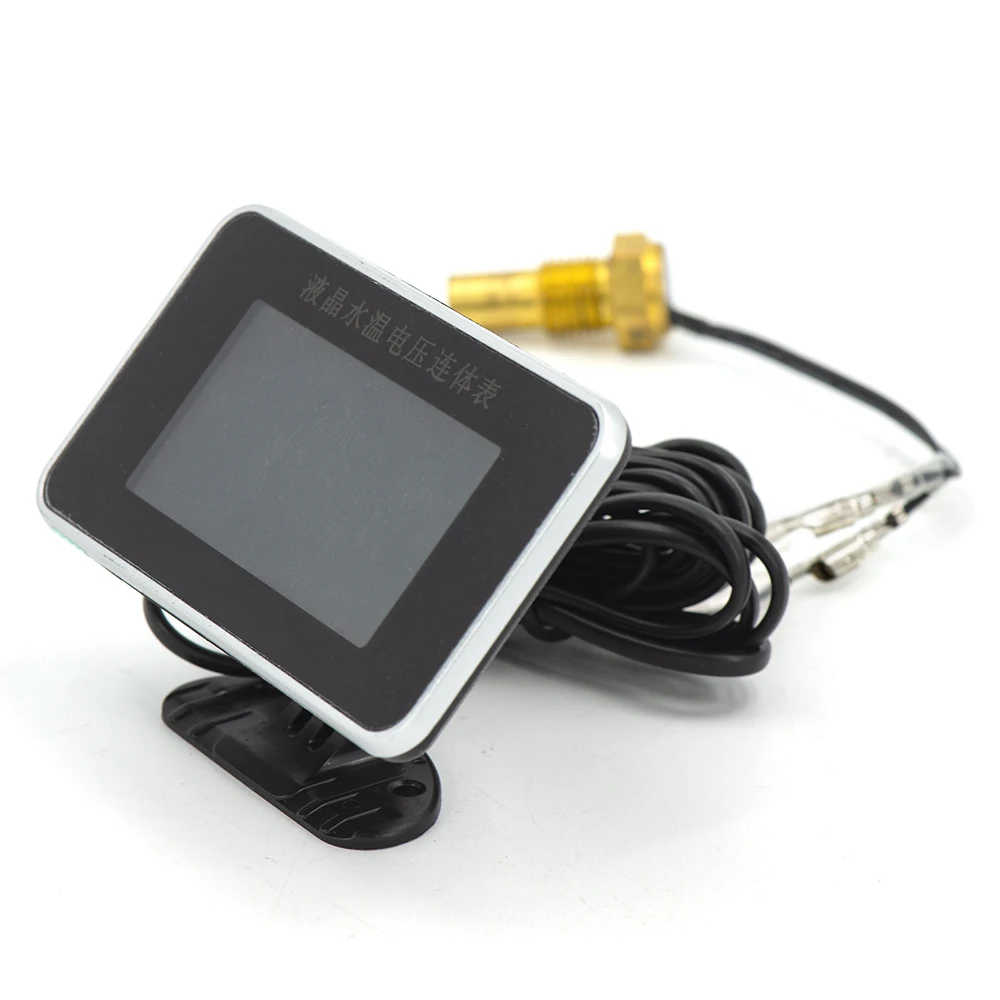 Универсальный автомобильный вольтметр 2 в 1 с ЖК-дисплеем измеритель температуры