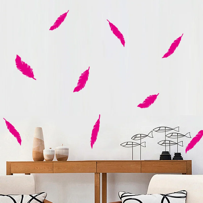 1 шт. классические простые Стиль перо наклейки на стену украшение для столовой