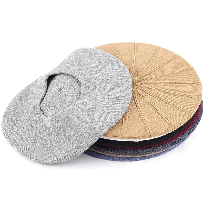 

Women Wool Blend Beret Hat Solid Color Slouchy Winter Warm Hats French Style Bonnet Caps For Girls Lady Female Fashion Cap