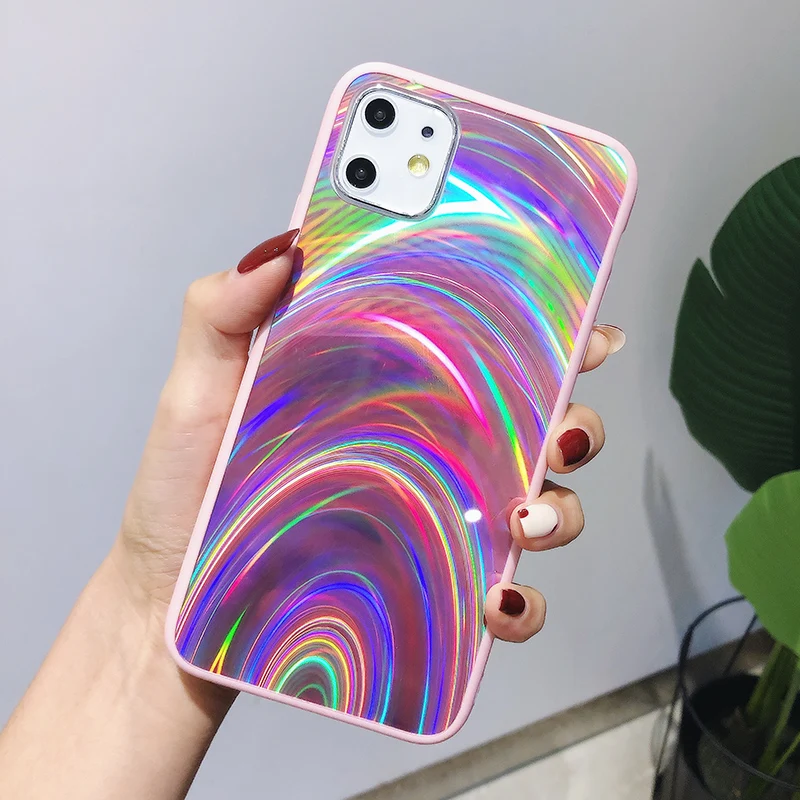 Зеркальный блестящий чехол для iPhone 11 Pro Max X XS max XR 7 8 Plus 6 6s SE 2020 Модный милый 3D