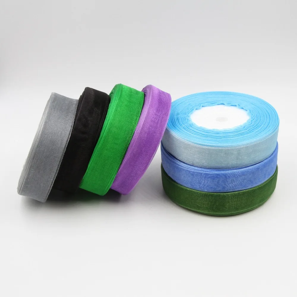 Organza Ribbon 50yards/roll Wholesale gift wrapping wedding party decoration Christmas silk ribbons lace fabric 25/40mm | Дом и сад