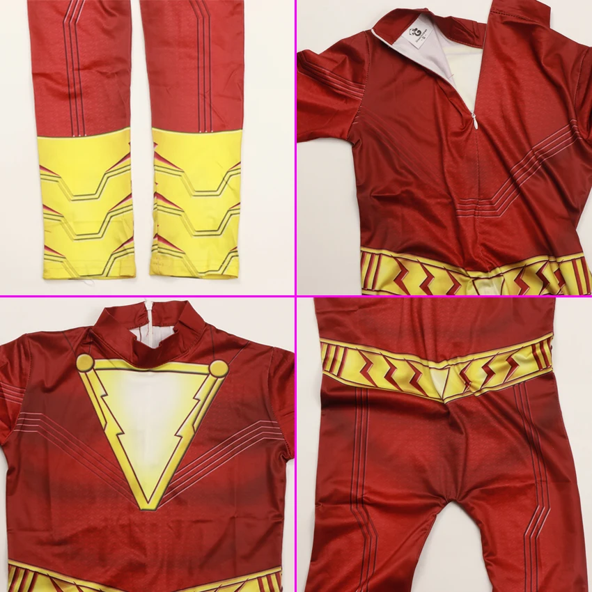Новый Shazam костюмы Детский костюм супергероя плащ для детей вечерние карнавал