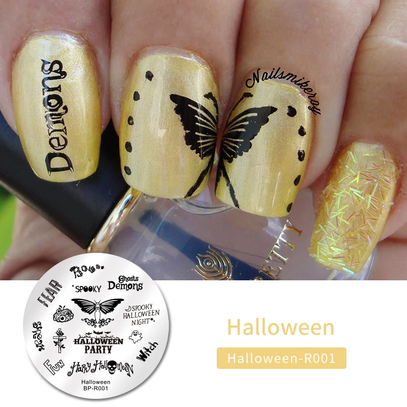 Halloween19 BORN PRETTY дизайн ногтей штамп штамповка шаблон цветок геометрии любовь DIY маникюр изображение пластины из нержавеющей стали дизайн ногтей трафарет - Цвет: Halloween19