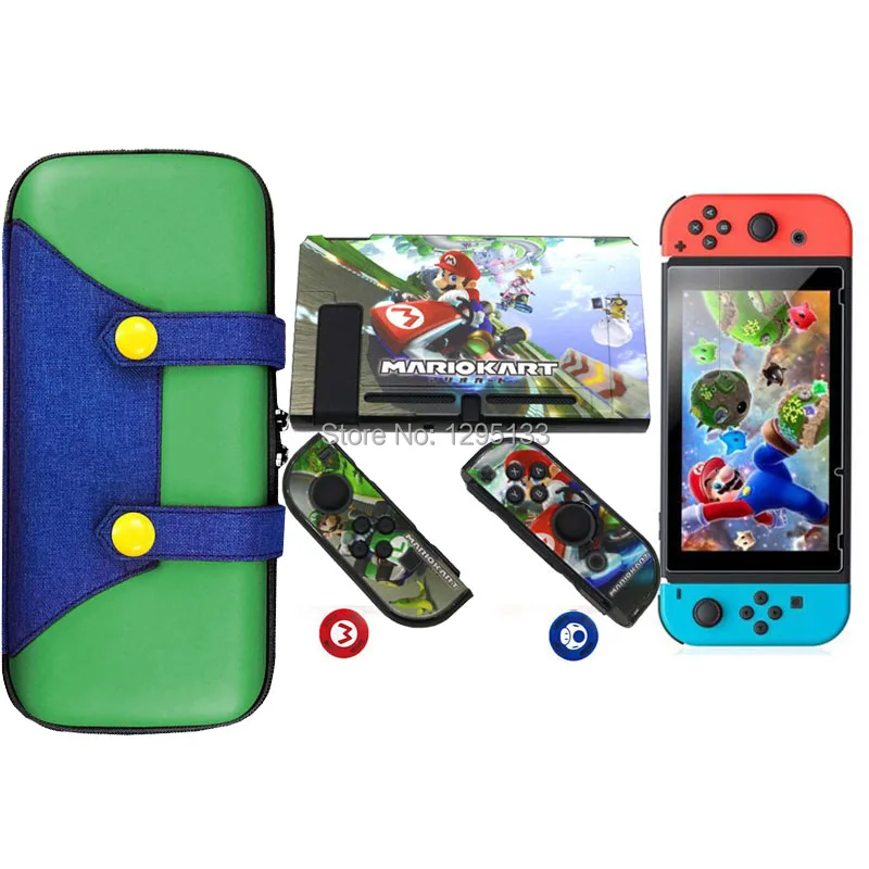 H Storage Bag for Nintend Switch Console Tempered Glass Screen Protector for Nintendoswitch Joystick Grip Caps for Nitendo Joy-Con - Цвет: H
