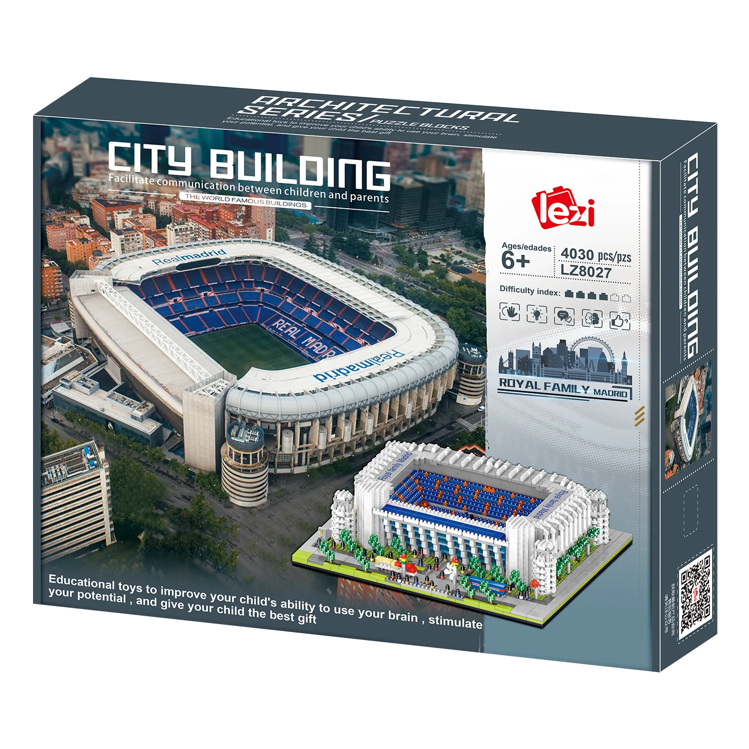 

ZY-Wisdom DIY 3D Puzzle Madrid Royal Football Stadium Assembled Building Model Puzzle Toys For Children Gift