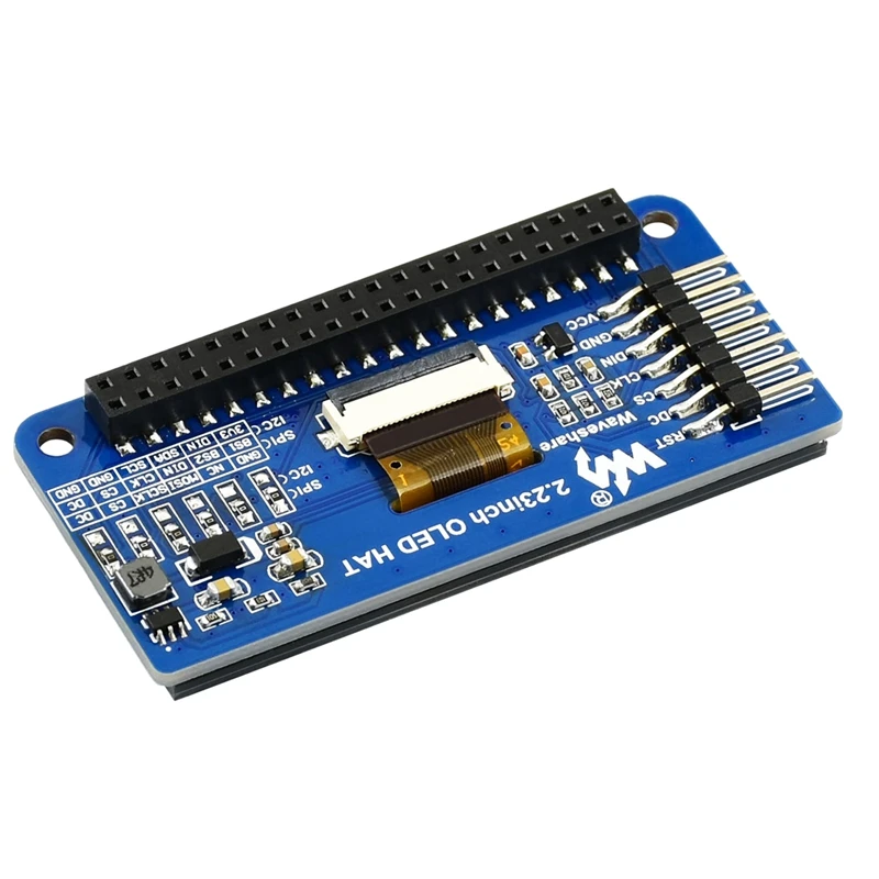 Waveshare 2 23 дюймов OLED дисплей шляпа 128x32 пикселей SPI/I2C интерфейс для Raspberry Pi 3B/4B/Zero