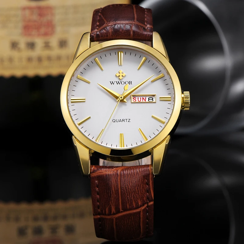 Часы наручные WWOOR Мужские кварцевые аналоговые брендовые Роскошные