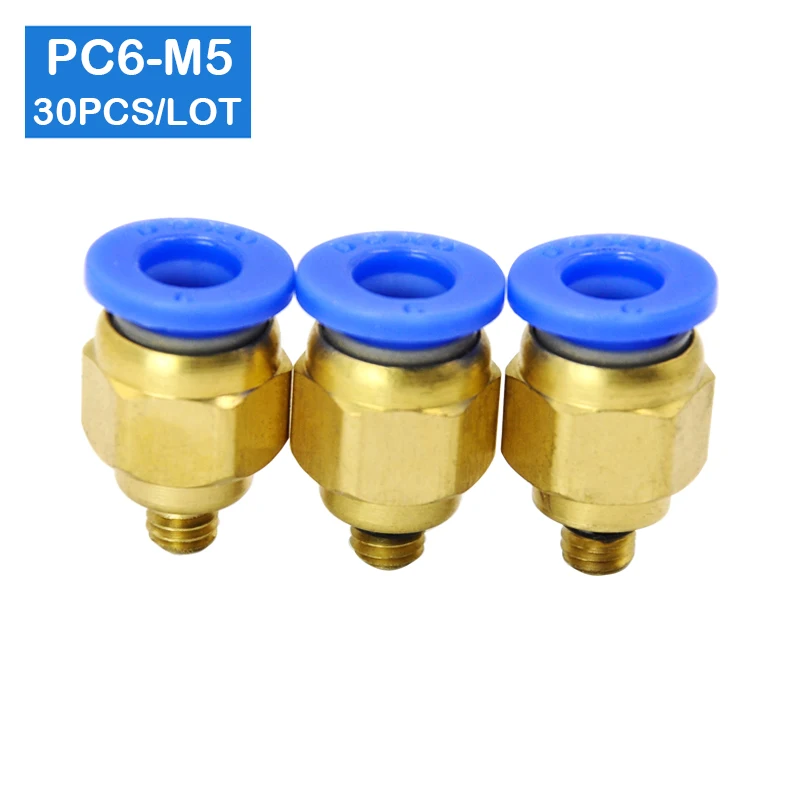 

High quality 30pcs PC6-M5, 6mm to M5 Pneumatic Connectors male straight one-touch fittings